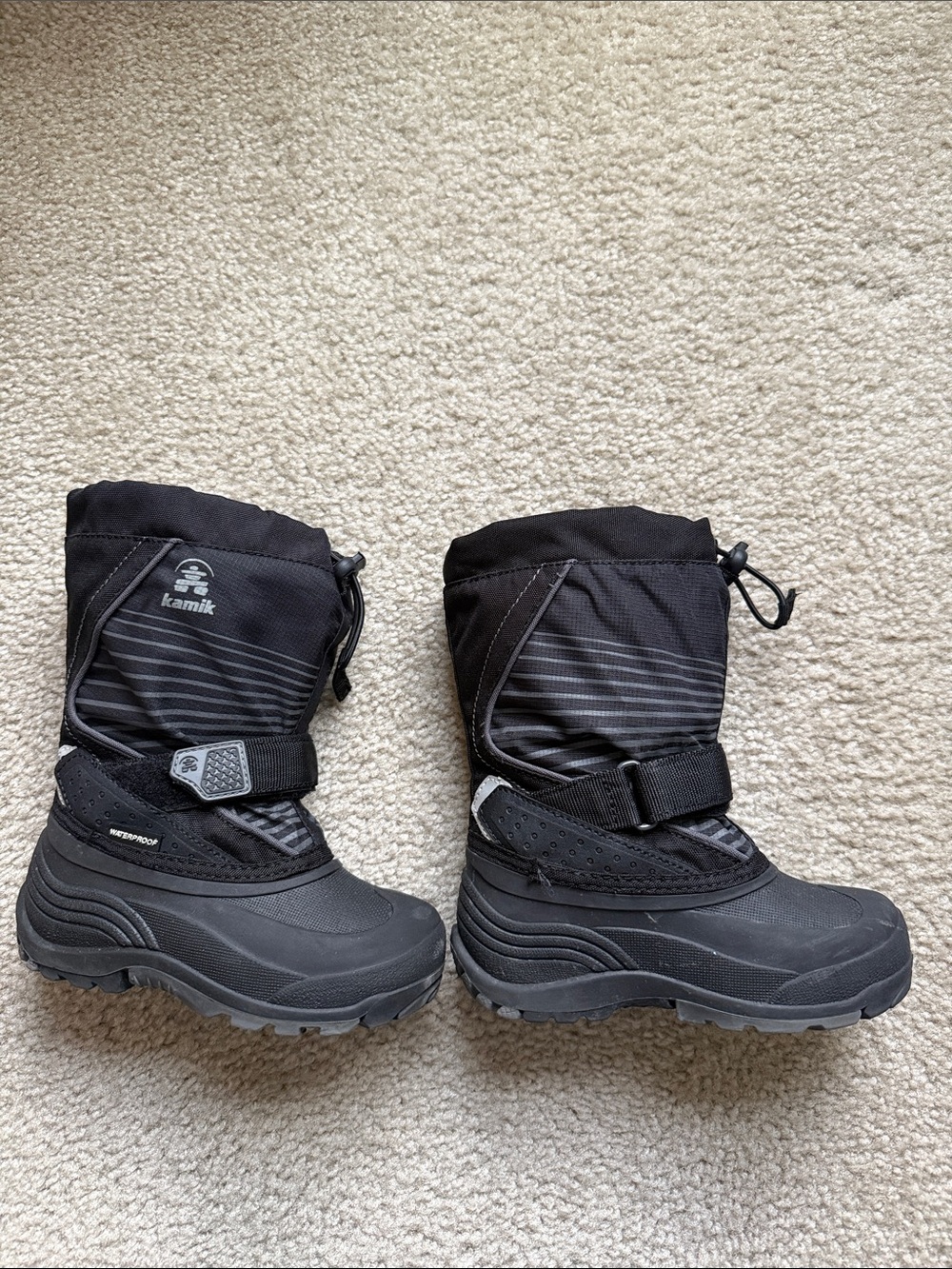 Kamik Black Kids Waterproof Snow Boots